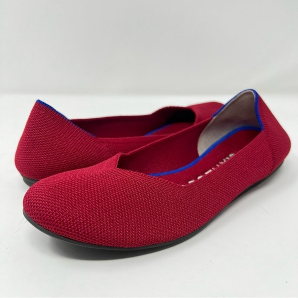 Rothy's Red Women's Flats with Blue Trim